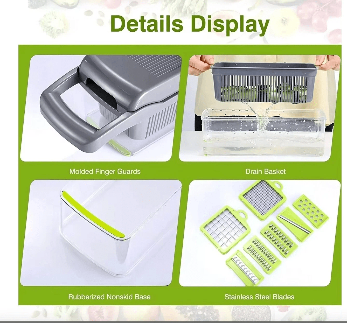 16 in 1 Multifunctional Handheld Onion Cutter Fruits Slicer Potatoes Press Peele image 1