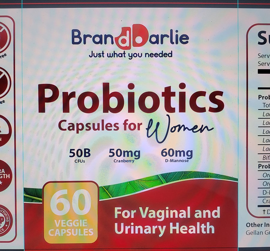 Branddarlie Probiotics Capsules for Women – 50 Billion CFUs with Cranberry & D-Mannose for Vaginal and Urinary Health – 60 Veggie Capsules image 0