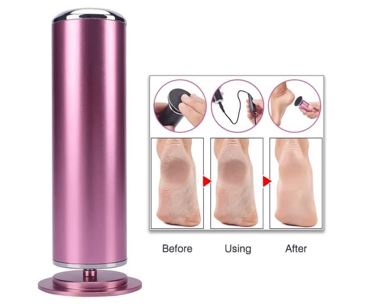 Electric Foot File Callus Remover | Adjustable Speed & 60 Sandpaper Discs image 2