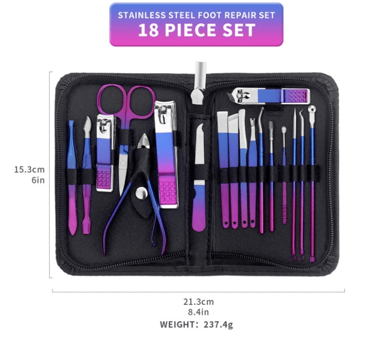 9/18 pcs Gradient Color Nail Clippers Manicure and Pedicure Tool Set image 2