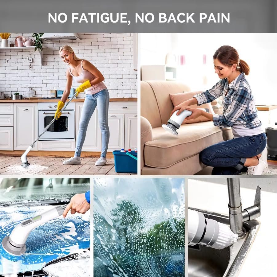 Cordless Electric Spin Scrubber with 7 Replaceable Brush Heads image 5