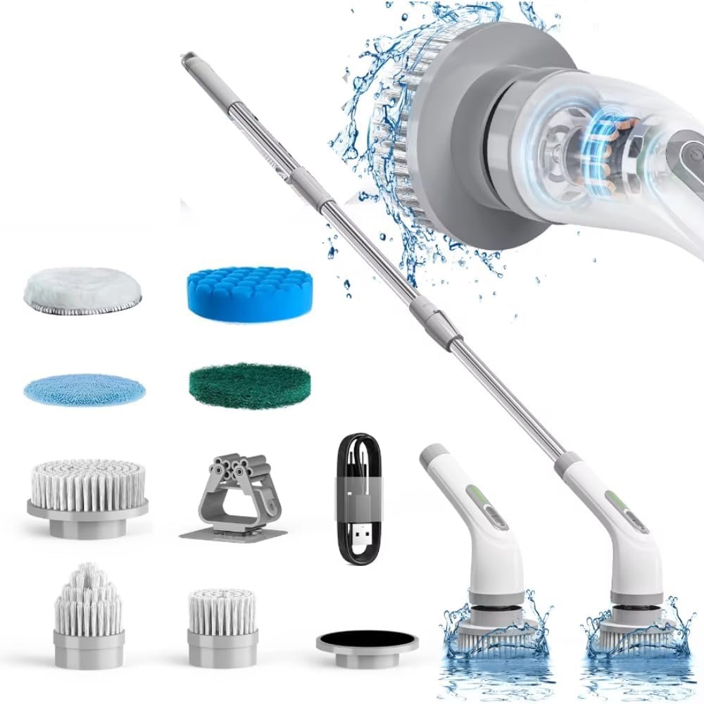 Cordless Electric Spin Scrubber with 7 Replaceable Brush Heads image 3
